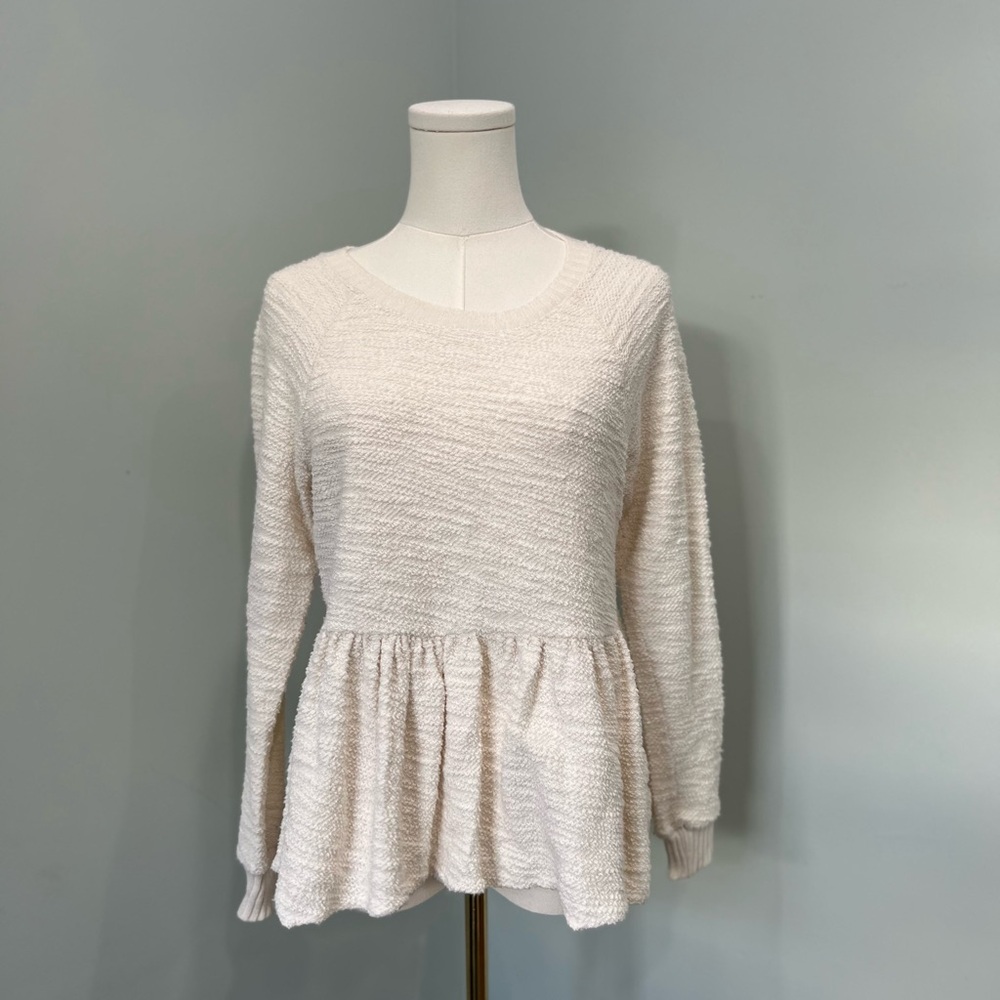 Urban Outfitters TRULY MADLY DEEPLY Cream Peplum Top NWT